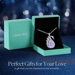 LOUISA SECRET June Birthstone Necklace 925 Sterling Silver Swan Water drop
