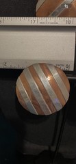 AM brooch & earrings copper sterling silver artisan handmade large modern stripe