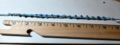 Blue hemp bracelet or ankle bracelet w/blue variegated beads. 9 in. AK118