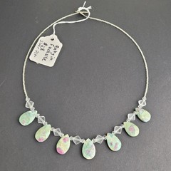 Beautiful Ruby in Fuchsite Gemstone Crystal Beaded Necklace 18.5″