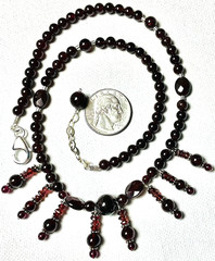 Cleopatra Style Handcrafted Sterling Silver Garnet Beaded Necklace