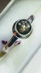 CUTE NATURAL SMOKY QUARTZ IN.925 STERLING SILVER RING IN SIZE 9.25-9.5!