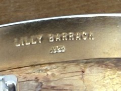 Lilly Barrack Sterling Silver Quartz 3 stone Modern Style Cuff Bracelet–295.26