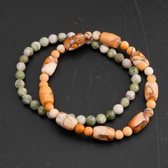 23.6g Jay King DTR Bohemian Sterling Jasper Moss Agate Stretch Bracelet Set 7in