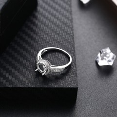 Fine Jewelry Semi Mount Round 6.5mm 1/5CT Halo Real Diamonds Ring 10K White Gold