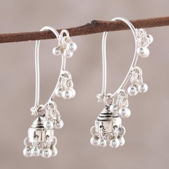 Handcrafted Filigree Jhumka Sterling Silver Chandelier Earrings – Artisan Jewelr