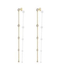 PAVOI 14K Gold Plated Sterling Silver Posts Station Linear Dangle Earrings fo…