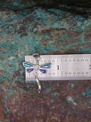Dragonfly Southwestern Sterling Silver Petite Pendant Multi Gemstone & Opal S25