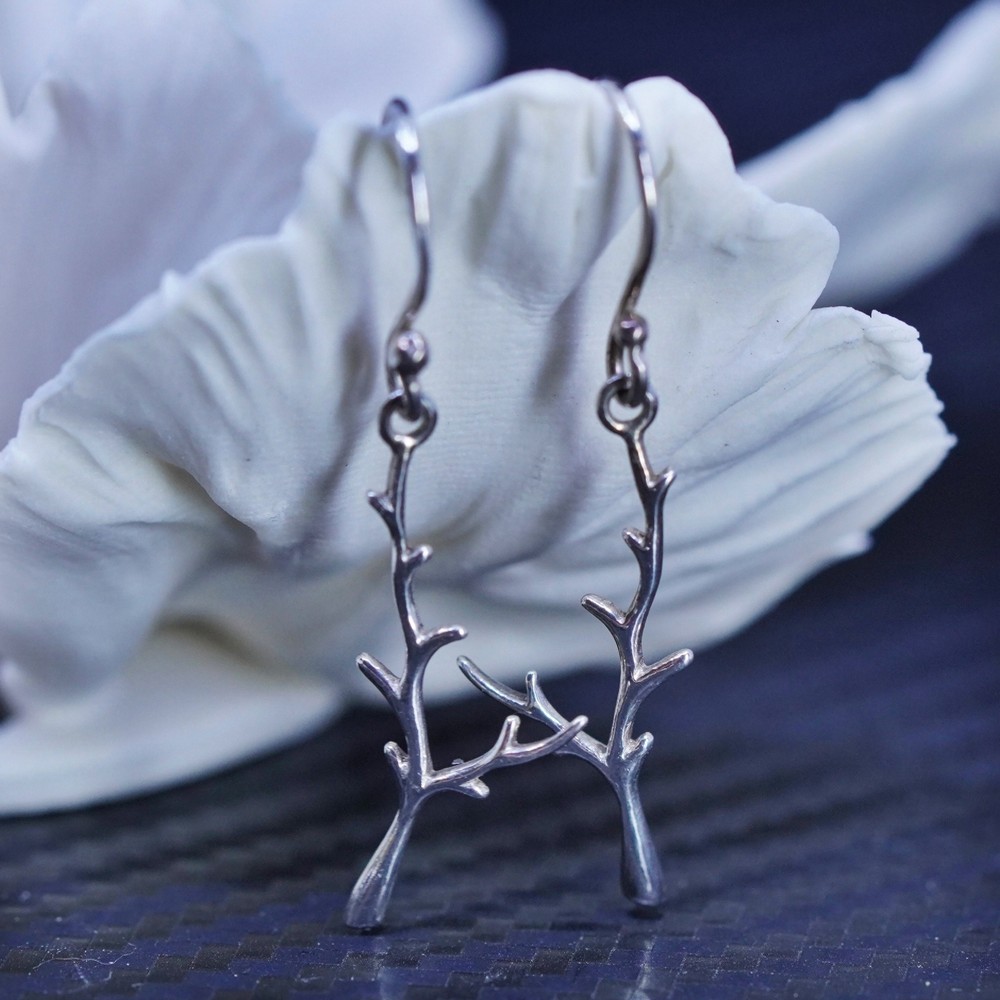 Vintage Boma sterling silver 925 handmade tree drops earrings
