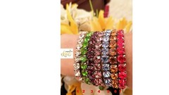 Tennis Bracelet gift for women 8mm Tourmaline Crystal White Gold Jewelry Bday