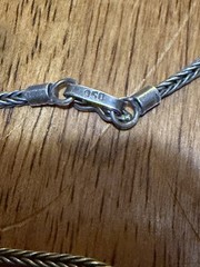Vintage 950 Silver Chrysocolla Green Stone Pendant Necklace 20.5” Estate Jewelry