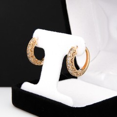 Superior S & J Diamond SJM 14K Yellow Gold & Real Diamond Huggie Hoop Earrings