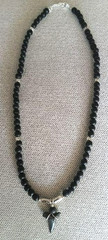 Sharks Tooth Black Wood Bead Necklace