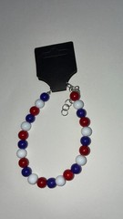 Handmade Glass Beaded Bracelet 4th Of July Red White And Blue USA Patriotism
