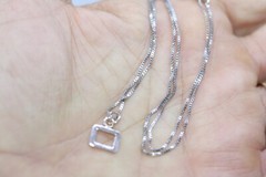 Real Sterling Choker Silver Link Pendant Necklace 40CM 16″ 1 MM Box Chain New