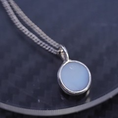 16” sterling silver 925 curb chain necklace with purple druzy crystal pendant