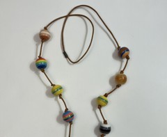 Handmade Multicolor Necklace Women 17 1/2 In with 3 In Earrings