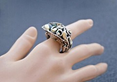 Ring Sterling Silver 14K. Gold Bicolor Ametrine Exclusive Ring Style Sensation