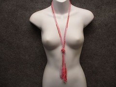 Tasseled Lariat Necklace Handmade Philippines Glass Beads Beach Casual Jewelry
