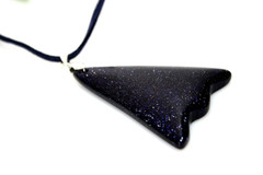 Blue Sun Stone Sunstone Pendant Necklace Gothic Statement Dark Fairy Jewelry