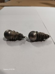 (2) Vintage 1980’s Hand-crafted Tarnished Silver-toned Metal Wire Wrapped…
