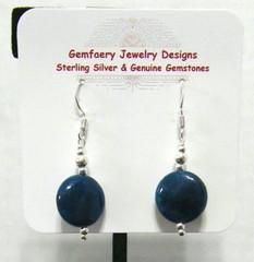 Sterling Silver Natural APATITE Gemstone Dangle Earrings #1719…Handmade USA