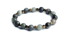HEALING | Jade & Black Moonstone | Gemstone Bracelet, Empath, Protection, Energy