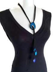 Tagua Necklace Turquoise Blue TAG706 Handmade Tagua Nut Jewelry
