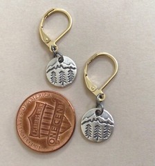 New Sundance Charm Pine Tree Mountain Artisan jewelry Earrings handmade