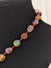 Ladies Hand-knotted Necklace With Vintage Glass Beads