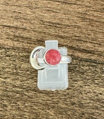 Ruby Corundum Gemstone 925 Sterling Silver With Moon Ring Adjustable Ring