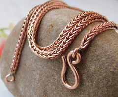 22 inch Pure Copper Flat Foxtail Chain Necklace Healing Copper Jewelry Spiritual