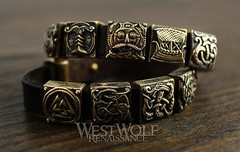 Viking Bronze Bead Bracelet – Ship/Runes/Knot/Odin/God/Dragon/Valknut – S M L XL