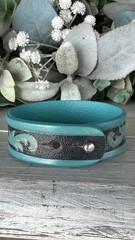 Justin Leather Bracelet Adult Turquoise Southwest Beaded Cuff Western Adjustable