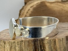 Lilly Barrack Sterling Silver Quartz 3 stone Modern Style Cuff Bracelet–295.26