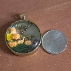 Handmade Resin Woodland Deer Pendant – Miniature Diorama Necklace Charm