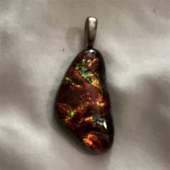 Handcrafted Multicolor Amulet Pendant Asymmetrical Bezel Setting Unisex