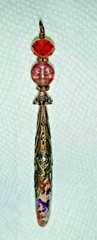 Faceted Glass Bead MOON FACE SEA SEDIMENT JASPER Point PENDANT Wand Pendulum DTo