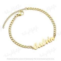 Personalized Name Bracelets, 9-19cm Chain, Gold/Rose Gold/Silver Color