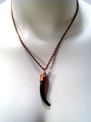 Necklace Resin Claw Pendant Matching Earrings Handcrafted 18 Inch Copper Alloy
