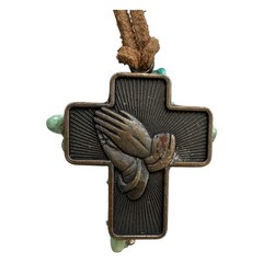 Tiffany Lee Designs OOAK Turquoise Cross Necklace Swarovski Artisan