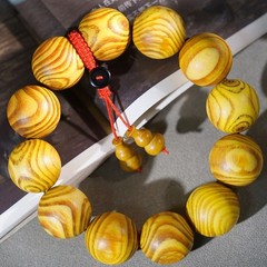 Natural Amber Wood Collectible Wooden Bead Bracelets and Buddhist Prayer Beads
