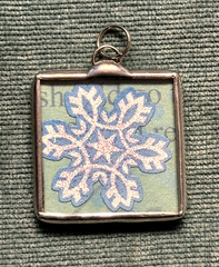 Glittered Winter Snowflake Pendant 1.25×1.25″ Jewelry Handmade Charm Ornament
