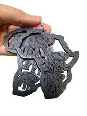 Africa Map Earrings Wood Elephant Engraved Rasta Earrings Handmade Dangle 3″