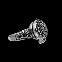 Sterling Silver Celtic Triquetra Pillbox Style Ring