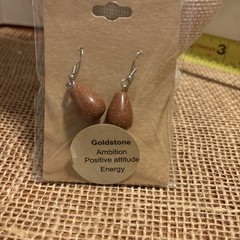 Goldstone Gemstone Dangle Earrings