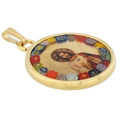 GlassOfVenice Murano Glass Jesus Millefiori Pendant