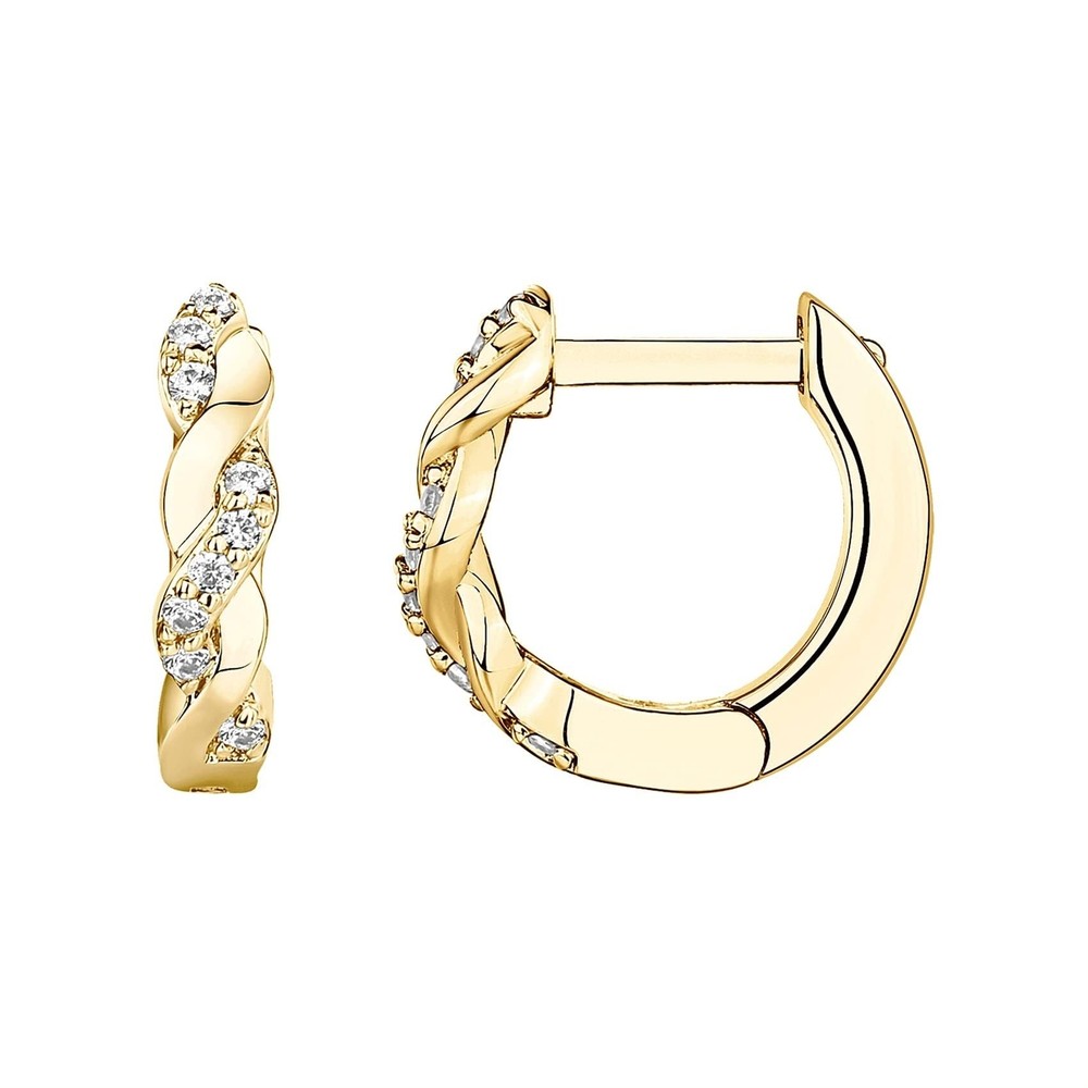 PAVOI 14K Gold Plated 925 Sterling Silver Post Cubic Zirconia Huggie Earrings…