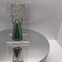 Pendant Sterling Silver & Chrysoprase W/18” Chain