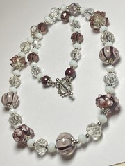 Artisan Handcrafted Art Deco Lampwork Glass Jewelry Purple Haze Necklace #3